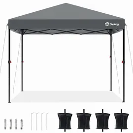 Sekey Faltpavillon 3 x 3 m inkl. 4 Seitenteile Grau