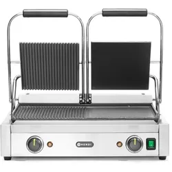 HENDI Kontaktgrill - Doppelversion, halb glatt, halb gerillt, 230V/3600W, 575x43...