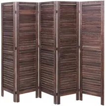Mendler Paulonia shabby HWC-G30, Trennwand Sichtschutz Raumteiler, Shabby-Look 170x200cm ~ braun