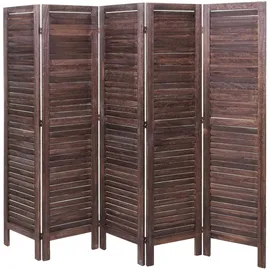 Mendler Paulonia shabby HWC-G30, Trennwand Sichtschutz Raumteiler, Shabby-Look 170x200cm ~ braun