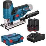 Bosch Akku-Stichsäge GST 12V-70 / 2x 2,0 Ah Akku + Ladegerät in L-Boxx - 06015A1