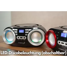 Cyberlux CD-Player mit LED-Disco-Lichter CD/MP3/USB Radio Schwarz/Silber