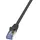 Logilink CQ3013S RJ45 Patchkabel CAT 6a S/FTP 0.25 m Schwarz Flammwidrig, mit Rastnasenschutz 1 St.