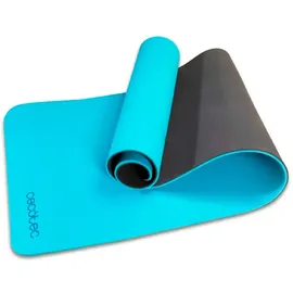 Cecotec DrumFit Yoga Mat, Maße 183 x 61 cm und 0,8 cm dick, Transportgriff, rutschfester Stoff mit Muster, WavyTex-Gewebe, widerstandsfähiges TPE-Material