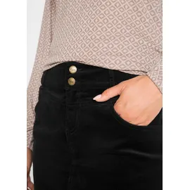 bonprix Cordrock BONPRIX "Stretch-Cordrock", Damen, Gr. 42, schwarz, Cord, Obermaterial: 98% Baumwolle, 2% Elasthan, unifarben, gerade ca. Mitte Oberschenkel, Röcke, aus Baumwolle, kurz bis Mitte Oberschenkel, gerade Passform