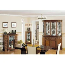 JV Möbel Esszimmer Set Vitrine Eckvitrine Buffet 49 x 113 x 100 cm Braun