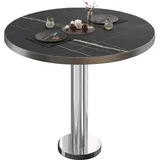 GGM Möbel Bistrotisch Ø 60 x 75 cm Schwarz Marmor/Edelstahl