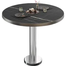 GGM Möbel Bistrotisch Ø 60 x 75 cm Schwarz Marmor/Edelstahl
