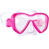 Dorlle Kinder Taucherbrille Tauchmaske,Anti-Fog und Anti-Leck Schnorchelbrille Schwimmbrille Wasserdicht Tempered Glas Maske für Kinder,Rosa