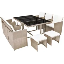 vidaXL Garten-Essgruppe 11-tlg. beige 42557