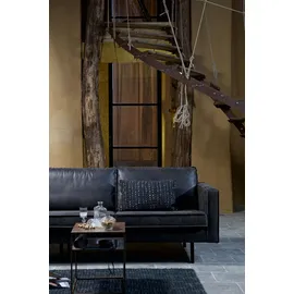 Woood Sofa Leder 3-Sitzer Schwarz