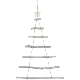 Britesta Deko-Holzleiter in Weihnachtsbaum-Form zum Aufhängen, 48 x 78 cm