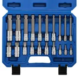 MIXPOWER 20PCS 1/4", 3/8", 1/2" Drive Spline Tip Bit Socket Set, M4-M18, 4" Length, Standard&Extra Long, XZN Triple Square Socket Set