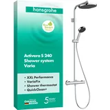 Hansgrohe Activera S Duschsystem 240 1 Strahlart, EcoSmart mit Thermostat, 28078000