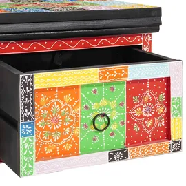 vidaXL Nachttisch Mehrfarbig 40 x 30 x 28 cm Massivholz Mango