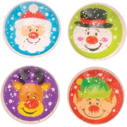 Glitzer-Flummis "Festliche Freunde"  (pro Set 8) Weihnachtsspielzeug
