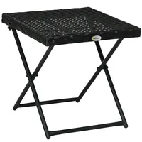 Outsunny Beistelltisch klappbar Polyrattan Schwarz