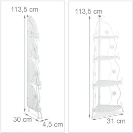 Relaxdays Blumenregal 113,5 x 31 x 31 cm Weiß