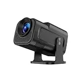 OKYUK Beamer 4k mit Android 11, Full HD 1080P Mini Beamer, WiFi6 & Bluetooth 5.0, 180 °drehbarer Outdoor Beamer, Smart Beamer mit Projektionsleinwand für Handy/Laptop (Schwarz)