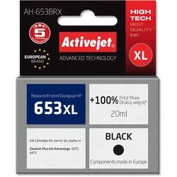 Activejet AH-653BRX Tintenpatrone (Ersatz für HP 653XL 3YM75AE; Prämie; 720 page