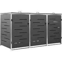 vidaXL Mülltonnenbox für 3 Tonnen 207 x 77,5 x 115 cm grau/anthrazit 149556