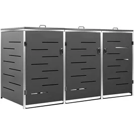 vidaXL Mülltonnenbox für 3 Tonnen 207 x 77,5 x 115 cm grau/anthrazit 149556