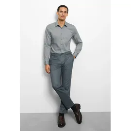 Olymp Businesshemd "OLYMP No. Six, super slim, New York Kent", Herren, Gr. 41, Normaler Arm, grau, grün, 97% Baumwolle, 3% Elastolefin, Hemden