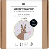 Rico Design Stickpackung: Gezählter Kreuzstich, Romantischer Hase, Ø10cm