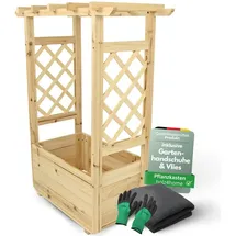 holz4home Pflanzkasten mit Dach 58 x 103 x 34 cm Natur
