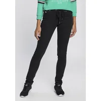 KangaROOS Jogg Pants KANGAROOS, Damen, Gr. 38, N-Gr, schwarz, Denim/Jeans, Obermaterial: 59% Baumwolle, 40% Polyester, 1% Elasthan, Destroyed-Effekte, bequem lang, Jeans Jogg Jeans Treggings, entspannte Passform, weite Beinform