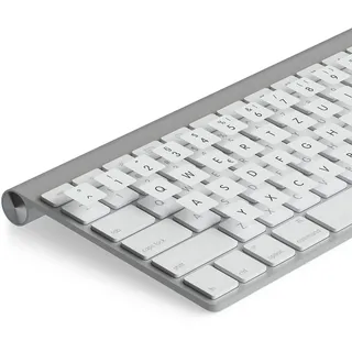 Lacerto® | 14x14mm Deutsche Tastaturaufkleber Aufkleber für iMac Tastaturen, mit mattem Schutzlaminat | Germany Stickers for iMAC Keyboard QWERTZ | Farbe: Weiß