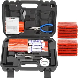 TECPO Reifenreparatur Set, 78-teilig + 100x Reifen Reparaturstopfen