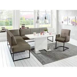 exxpo - sofa fashion Eckbank »Affogato, hoher Sitzkomfort, bequem«, Frei im Raum stellbar grau