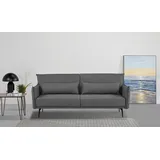 INOSIGN Schlafsofa TULARE, 204 cm, klappbarer 3-Sitzer mit verstellbarer Rückenlehne, Schlaffunktion, Velvet-Samtvelours u. Webstoff grau