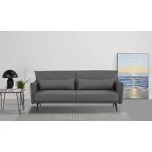 INOSIGN Schlafsofa TULARE, 204 cm, klappbarer 3-Sitzer mit verstellbarer Rückenlehne, Schlaffunktion, Velvet-Samtvelours u. Webstoff grau