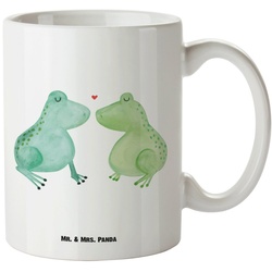 Mr. & Mrs. Panda Tasse Frosch Liebe – Weiß – Geschenk, Geschenk Freund, Grosse Kaffeetasse, XL Tasse Keramik weiß