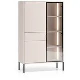 petits-meubles Geschirrschrank 3-türig Mit 1 Schublade  Kaschmir/Schwarz