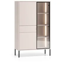 petits-meubles Geschirrschrank 3-türig Mit 1 Schublade  Kaschmir/Schwarz