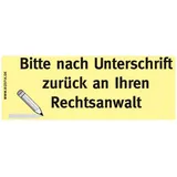 Bizstix BIZSTIX® Business Haftnotizen "Bitte mit Unterschrift zurück an Ihren Rechtsanwalt" (5 Stk.)