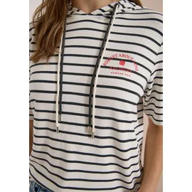 Cecil Kapuzenshirt Hoodie Gestreift Vanilleweiß M