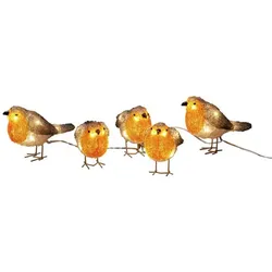 Konstsmide LED-Dekoration, Rotkehlchen, Stecker, orange