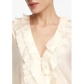 Comma, Bluse Lyocell-Bluse mit Volants beige 40