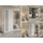 MKS Schiebetürenschrank DIANA 200 x 216 x 61 cm Weiß/Schwarz