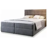 masseno Boxbett mit Bettkasten ¦ grau ¦ Maße cm B: 180 H: 98