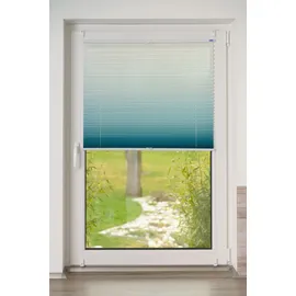 K-HOME Plissee Farbverlauf Sunrise 30 x 130 cm blau/weiß