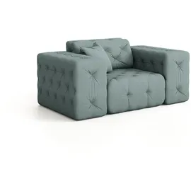 Fun Möbel Sessel Chantal Opera Velvet 121 x 78 x 96 cm Grün mit Zierkissen