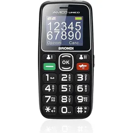 Brondi Amico Unico+, Balken, Dual-SIM, 5,08 cm (2"), 1,3 MP, 800 mAh, Schwarz