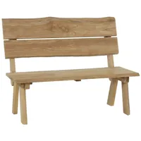 Lesli Living Gartenbank Rustikal-Bank "Baumstamm" Teak 130 cm