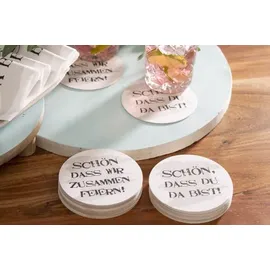 Sovie Horeca Bierdeckel Schön dass du da bist mit grauen Hintergrund 100 Stück