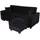Mendler Sofa HWC-H47 mit Ottomane, Couch Sofa Gästebett, Schlaffunktion Stauraum 217x145cm ~ Samt schwarz